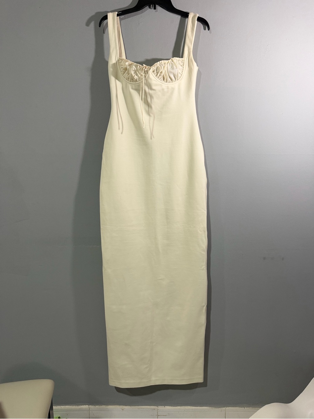 Cream Ruffle-Front Maxi Slip Dress - Picture 5 of 6